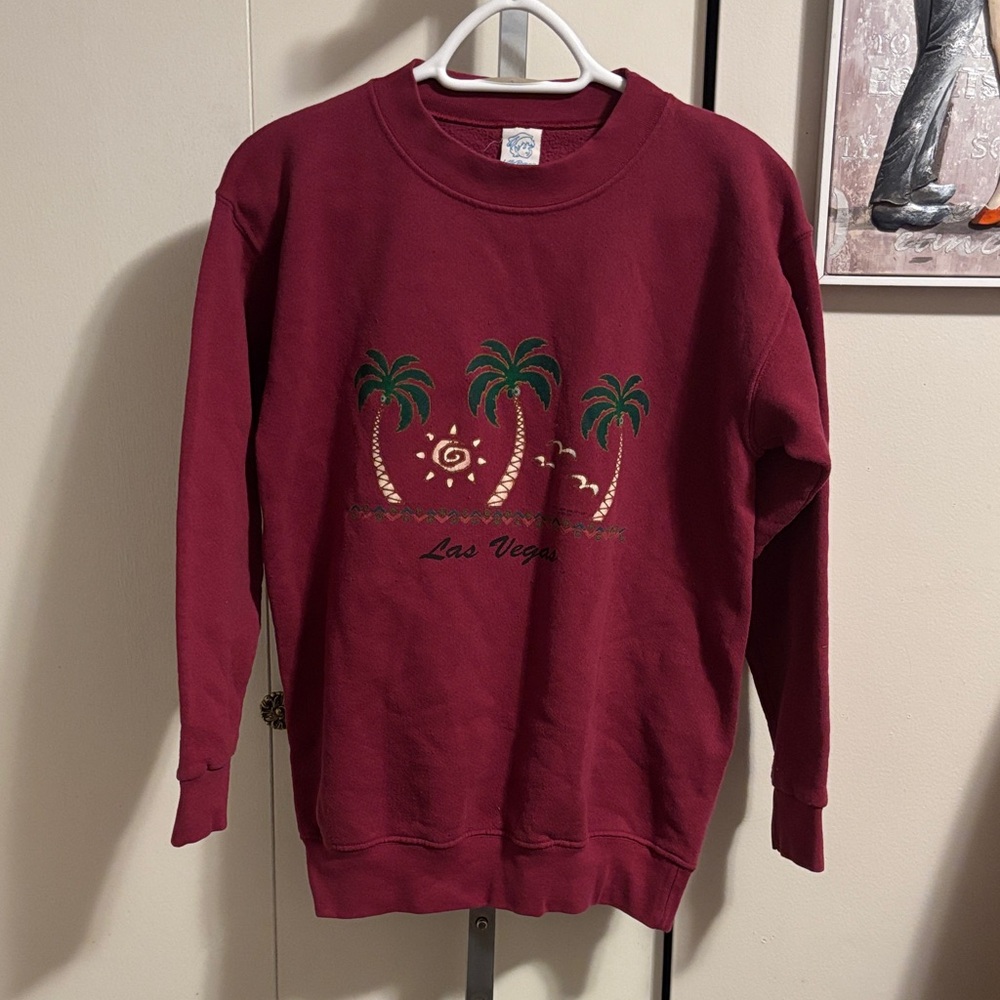 Las Vegas Palm Tree Maroon Sweater
